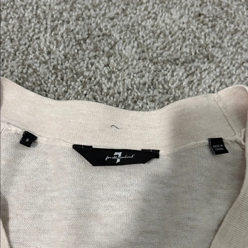 7‎ FOR ALL MANKIND CLASSIC V-NECK LINEN-BLEND CARDIGAN